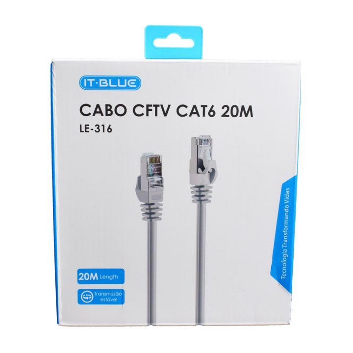 CABO DE REDE CAT6 RJ45 20 METROS LE-316 IT-BLUE