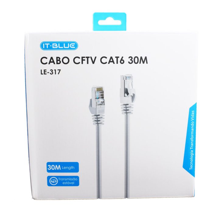 CABO DE REDE CAT6 RJ45 30 METROS LE-317 IT-BLUE