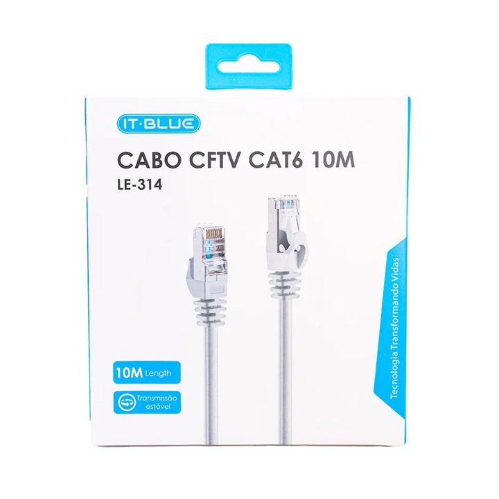 CABO DE REDE CAT6 RJ45 10 METROS LE-314 IT-BLUE