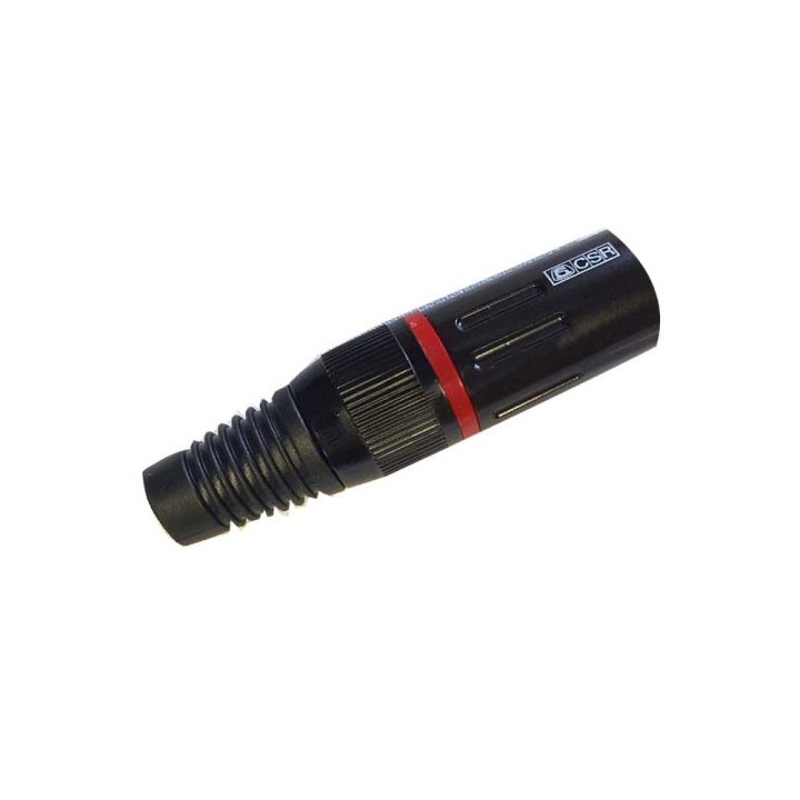 CONECTOR XLR CANON MACHO 3 POLOS C/ TRAVA CSR-1206BK CSR